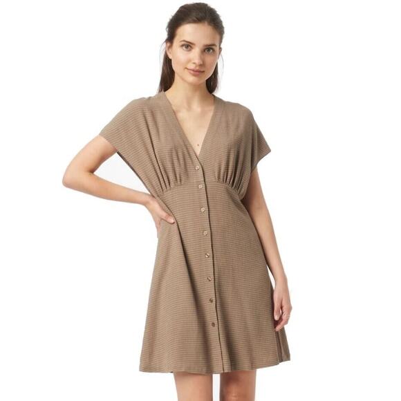 Samsoe Samsoe Women Brown Viscose Valerie Button Front Casual Dress Size M - Picture 1 of 10